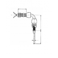 Термопара цилиндрическая с отводом прямоугольной формы
